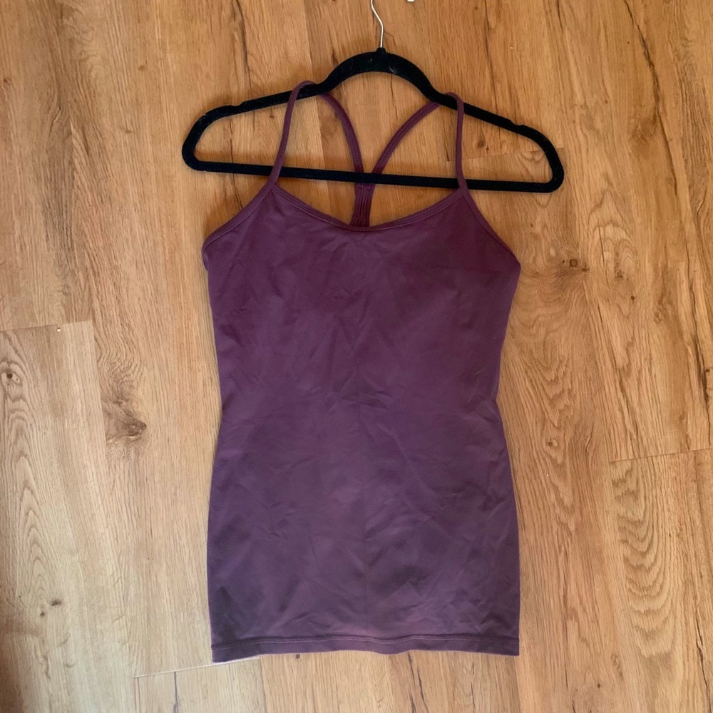 lululemon power y tank purple size 8